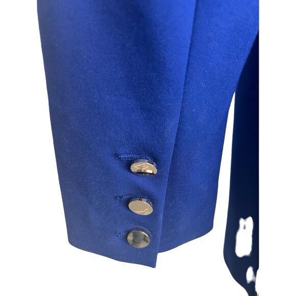 QVC Dennis Basso Ponte Knit Lined Blazer With Pockets NWT ROYAL SIZE 10 - Picture 4 of 10